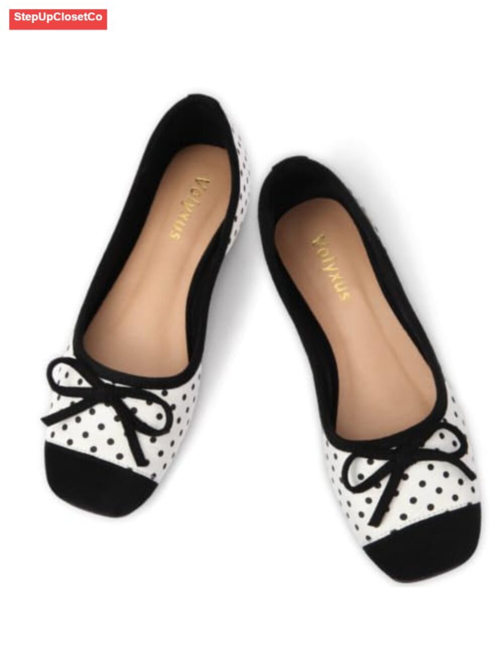 Women's Square Toe Ballet Flats Slip On Bow Satin Cushioned Comfort Dress Shoes